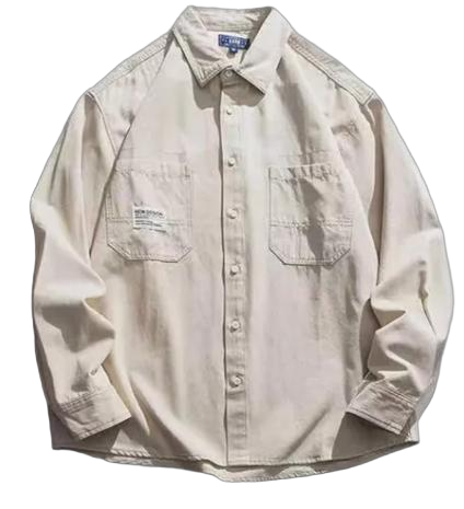 Plus Size Men's Solid Color 100% Cotton Shirts Long Sleeve Button up Shirt