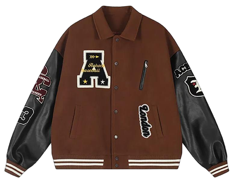 Streetwear Flocked Jacket Chenilleembroidery Baseball Uniforms Men Leather Versity Baseball Jackets