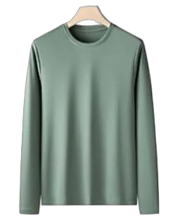 Cotton Round Neck Long Sleeved Shirt Skin Friendly Shirt