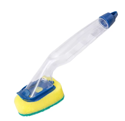 Soap Dispenser Dish Brush Scrubber Dishwashing Water Fed Brush Soap Dispenser for Kitchen